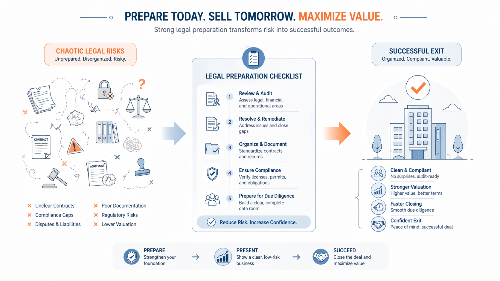 legal preparation before selling a business