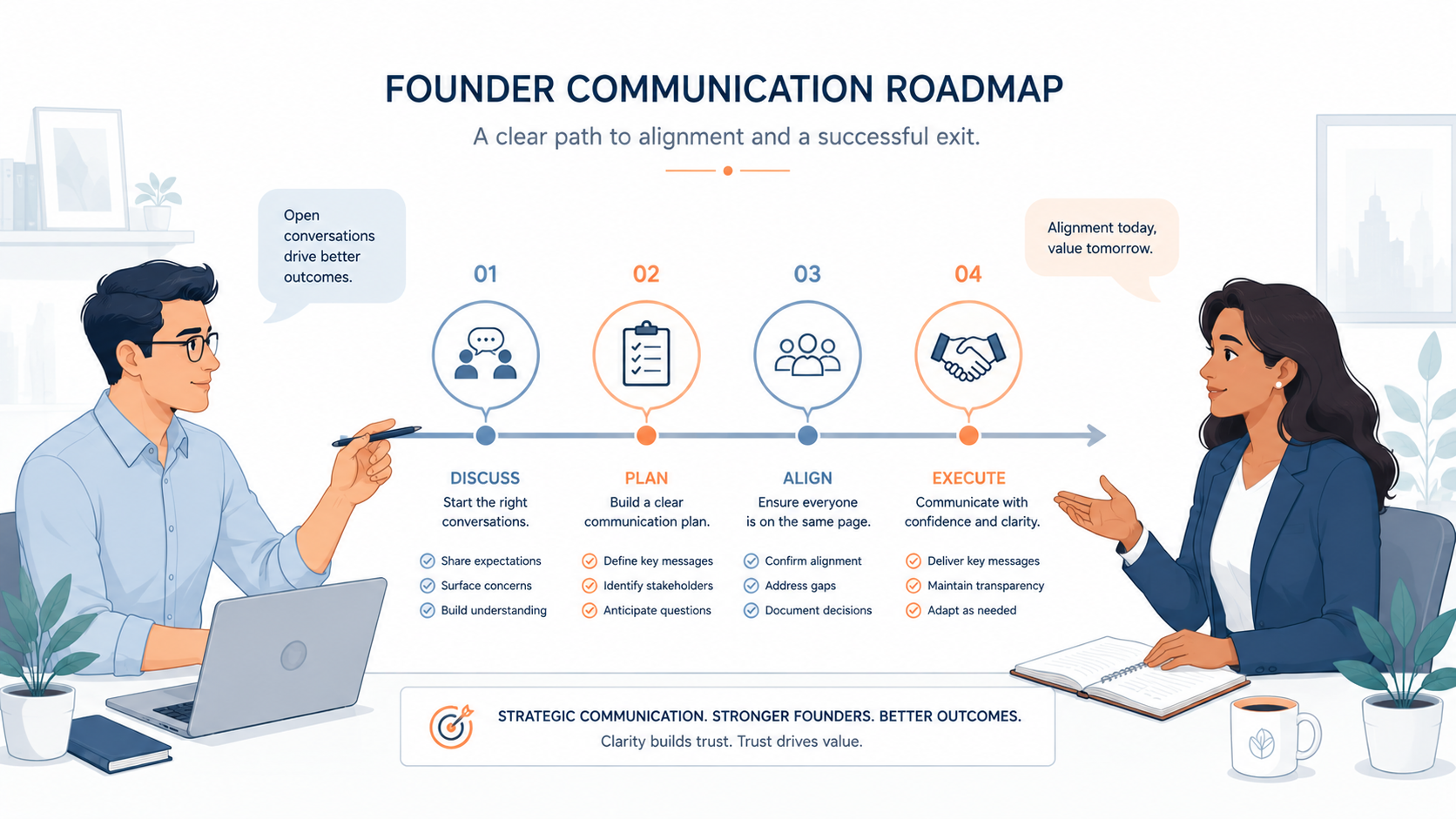 tell co-founders before selling